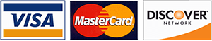VISA, MasterCard, Discover 