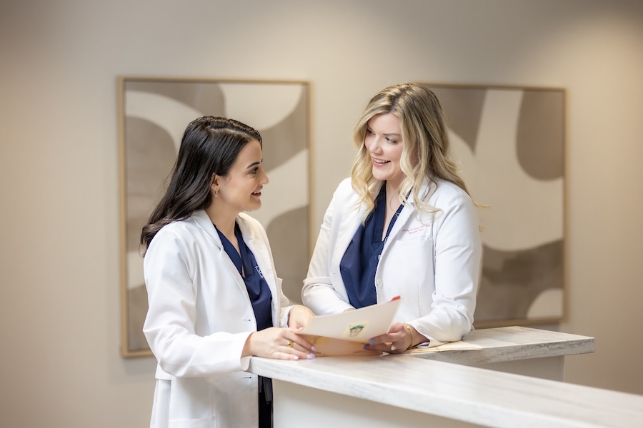 Ashley Patchin, RN, BSN and Adrienne Branch, MSN, AGACNP-BC nurse injectors at Clymer Facial Plastic Surgery
